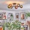 Chehalis Plafondlamp, Kogellampje Blauw, Groen, Koperkleurig, 6-lichts