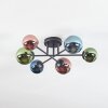 Chehalis Plafondlamp, Kogellampje Blauw, Groen, Koperkleurig, 6-lichts