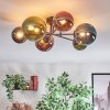 Chehalis Plafondlamp, Kogellampje Blauw, Groen, Koperkleurig, 6-lichts