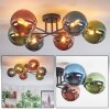 Chehalis Plafondlamp, Kogellampje Blauw, Groen, Koperkleurig, 6-lichts