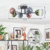 Chehalis Plafondlamp, Kogellampje Blauw, Groen, Duidelijk, Koperkleurig, 6-lichts