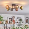 Chehalis Plafondlamp, Kogellampje Blauw, Groen, Duidelijk, Koperkleurig, 6-lichts