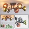 Chehalis Plafondlamp, Kogellampje Blauw, Groen, Duidelijk, Koperkleurig, 6-lichts
