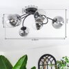 Chehalis Plafondlamp, Kogellampje 58 cm Duidelijk, Rookkleurig, 6-lichts