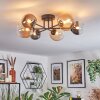 Chehalis Plafondlamp, Kogellampje 60 cm Amber, Duidelijk, Rookkleurig, 6-lichts