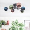 Chehalis Plafondlamp, Kogellampje Blauw, Groen, Koperkleurig, 6-lichts