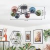 Chehalis Plafondlamp, Kogellampje Blauw, Groen, Koperkleurig, 6-lichts