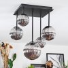 Chehalis Plafondlamp, Kogellampje Rookkleurig, 5-lichts