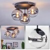 Chehalis Plafondlamp, Kogellampje 34 cm Duidelijk, Rookkleurig, 3-lichts