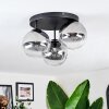 Chehalis Plafondlamp, Kogellampje 34 cm Duidelijk, Rookkleurig, 3-lichts