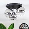 Chehalis Plafondlamp, Kogellampje 34 cm Duidelijk, Rookkleurig, 3-lichts