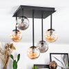 Chehalis Plafondlamp, Kogellampje Amber, Rookkleurig, 5-lichts