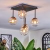 Chehalis Plafondlamp, Kogellampje Amber, Duidelijk, 5-lichts