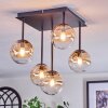 Chehalis Plafondlamp, Kogellampje Amber, Duidelijk, 5-lichts