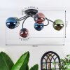 Chehalis Plafondlamp, Kogellampje Blauw, Groen, Koperkleurig, 6-lichts