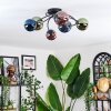Chehalis Plafondlamp, Kogellampje Blauw, Groen, Koperkleurig, 6-lichts