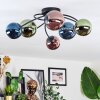 Chehalis Plafondlamp, Kogellampje Blauw, Groen, Koperkleurig, 6-lichts