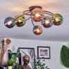 Chehalis Plafondlamp, Kogellampje Blauw, Groen, Koperkleurig, 6-lichts