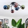 Chehalis Plafondlamp, Kogellampje Blauw, Groen, Koperkleurig, 6-lichts