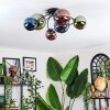 Chehalis Plafondlamp, Kogellampje Blauw, Groen, Koperkleurig, 6-lichts