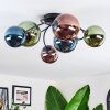 Chehalis Plafondlamp, Kogellampje Blauw, Groen, Koperkleurig, 6-lichts