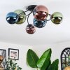 Chehalis Plafondlamp, Kogellampje Blauw, Groen, Koperkleurig, 6-lichts