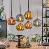 Koyoto Hanglamp, Kogellampje, Hanglamp Blauw, Goud, Koperkleurig, 6-lichts