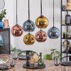 Koyoto Hanglamp, Kogellampje, Hanglamp Blauw, Goud, Koperkleurig, 6-lichts