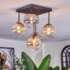Chehalis Plafondlamp, Kogellampje Amber, Duidelijk, Rookkleurig, 5-lichts