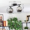 Ripoll Plafondlamp, Kogellampje Chroom, Rookkleurig, 2-lichts