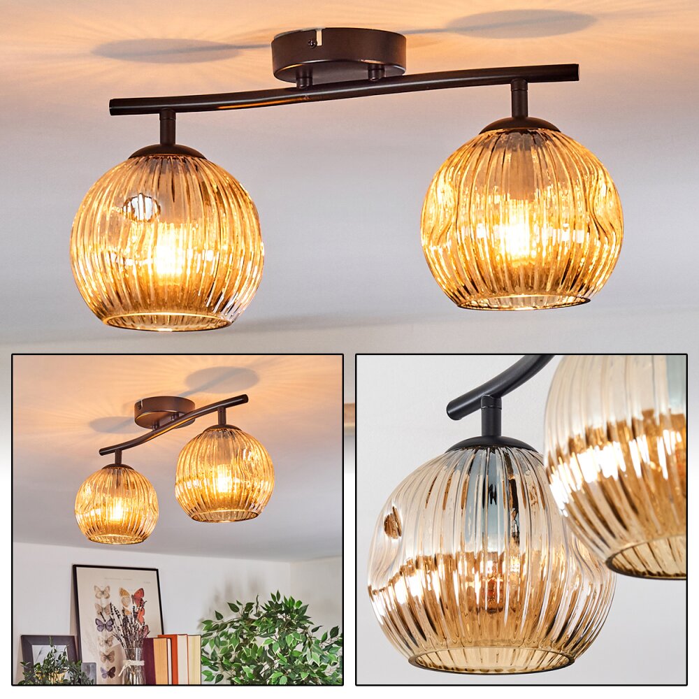Gastor Plafondlamp, Kogellampje Amber, 2-lichts main product photo