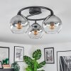 Koyoto Plafondlamp, Kogellampje 37 cm Duidelijk, Rookkleurig, 3-lichts