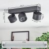 Narel Plafondlamp, Plafondspot LED Zwart, 3-lichts