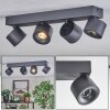 Narel Plafondlamp, Plafondspot LED Zwart, 4-lichts