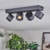 Narel Plafondlamp, Plafondspot LED Zwart, 4-lichts
