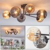 Chehalis Plafondlamp, Kogellampje 55 cm Amber, Rookkleurig, 6-lichts
