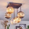 Chehalis Plafondlamp, Kogellampje Amber, Duidelijk, Rookkleurig, 5-lichts