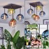 Chehalis Plafondlamp, Kogellampje Blauw, Groen, Duidelijk, Koperkleurig, 5-lichts