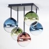 Chehalis Plafondlamp, Kogellampje Blauw, Groen, Duidelijk, Koperkleurig, 5-lichts