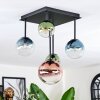 Chehalis Plafondlamp, Kogellampje Blauw, Groen, Duidelijk, Koperkleurig, 5-lichts