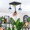 Chehalis Plafondlamp, Kogellampje Blauw, Groen, Duidelijk, Koperkleurig, 5-lichts