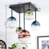 Chehalis Plafondlamp, Kogellampje Blauw, Groen, Duidelijk, Koperkleurig, 5-lichts