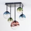 Chehalis Plafondlamp, Kogellampje Blauw, Groen, Duidelijk, Koperkleurig, 5-lichts