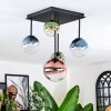 Chehalis Plafondlamp, Kogellampje Blauw, Groen, Duidelijk, Koperkleurig, 5-lichts