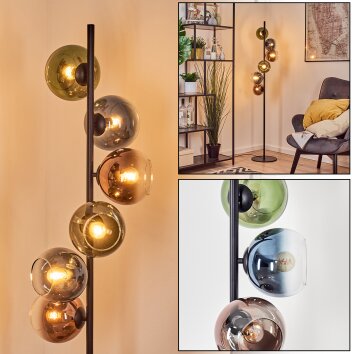 Koyoto Kogellampje, Staande lamp 32 cm Blauw, Groen, Duidelijk, Koperkleurig, 6-lichts