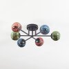 Chehalis Plafondlamp, Kogellampje 51 cm Blauw, Groen, Koperkleurig, 6-lichts