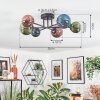 Chehalis Plafondlamp, Kogellampje 55 cm Blauw, Groen, Koperkleurig, 6-lichts
