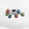 Chehalis Plafondlamp, Kogellampje 55 cm Blauw, Groen, Koperkleurig, 6-lichts