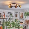 Chehalis Plafondlamp, Kogellampje 51 cm Blauw, Groen, Duidelijk, Koperkleurig, 6-lichts