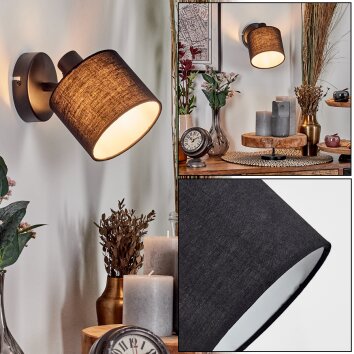 Bassagoda Wandlamp, Muurspot Zwart, 1-licht Bassagoda Wandlamp, Muurspot Zwart, 1-licht